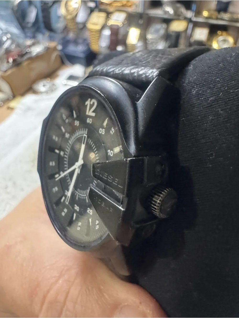 #50 Diesel Black Men's Analog Watch with Silver Accents